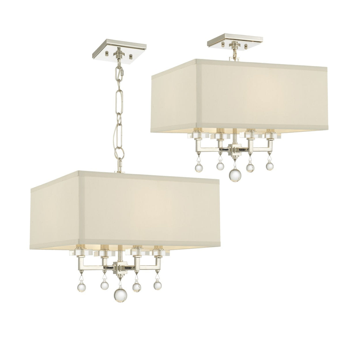 Paxton 4 Light Aged Brass Semi Flush Mount 8105-AG_CEILING