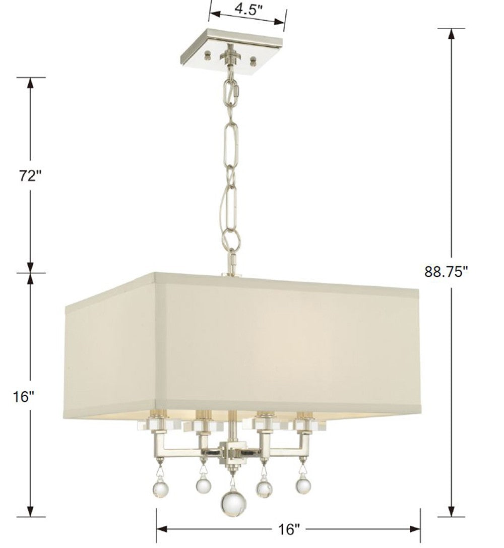 Paxton 4 Light Aged Brass Semi Flush Mount 8105-AG_CEILING