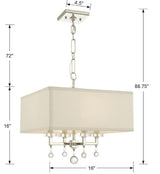 Paxton 4 Light Aged Brass Mini Chandelier 8105-AG