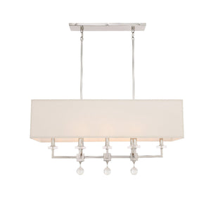 Paxton 8 Light Aged Brass Linear Chandelier 8109-AG