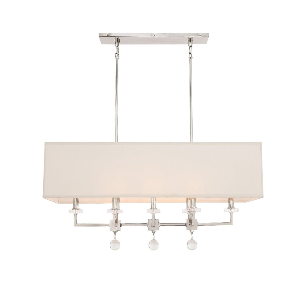 Paxton 8 Light Polished Nickel Linear Chandelier 8109-PN