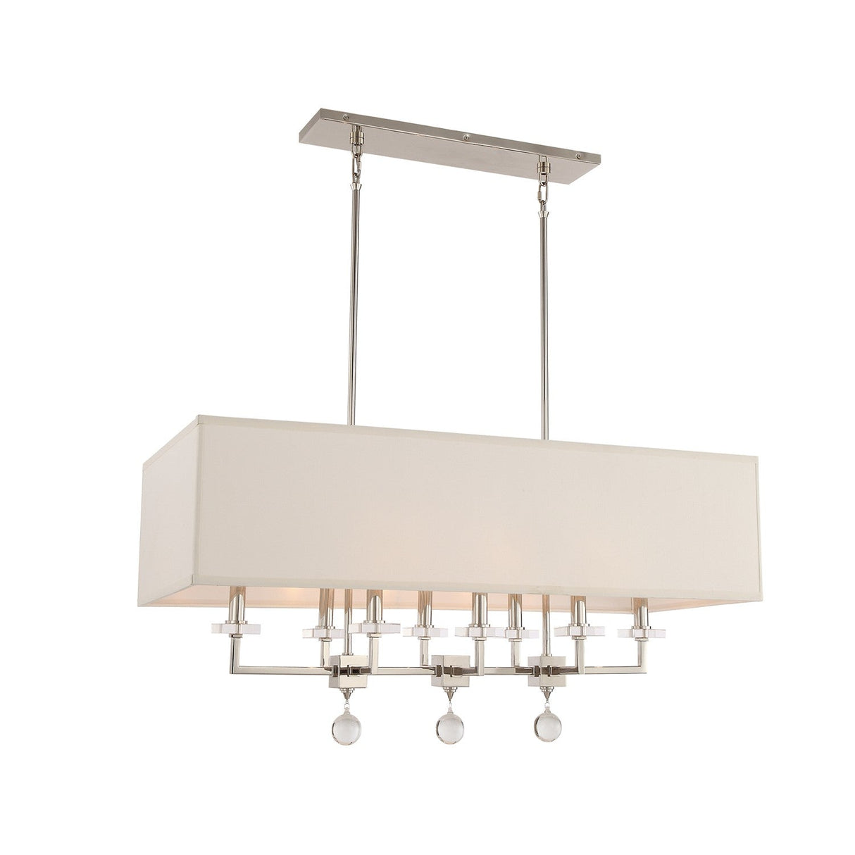 Paxton 8 Light Aged Brass Linear Chandelier 8109-AG