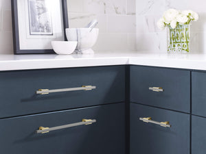 Amerock Cabinet Pull Brushed Gold/Black Chrome 7-9/16 inch (192 mm) Center to Center Urbanite 1 Pack Drawer Pull Drawer Handle Cabinet Hardware