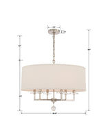 Paxton 6 Light Aged Brass Chandelier 8116-AG