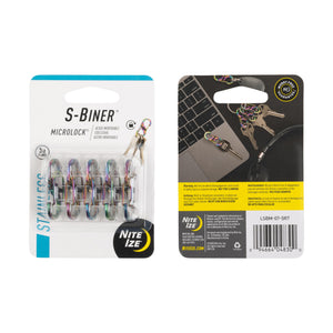 Nite Ize S-Biner MicroLock Aluminum, Locking Keychain Carabiner, 5 Pack, Assorted Colors