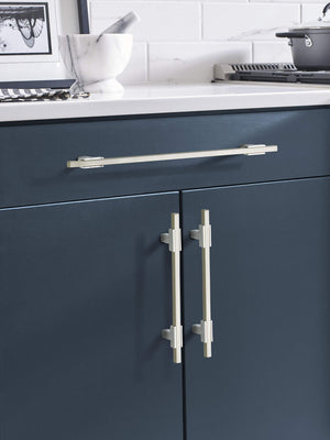 Amerock Cabinet Pull Polished Chrome/Satin Nickel 10-1/16 inch (256 mm) Center to Center Urbanite 1 Pack Drawer Pull Drawer Handle Cabinet Hardware