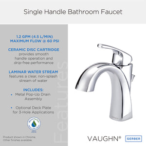 Gerber D225018BS Satin Black Vaughn Single Handle Lavatory Faucet