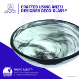 ANZZI LSAZ054-095B Mezzo Series Deco-Glass Vessel Sink in Slumber Wisp with Harmony Faucet in Brushed Nickel