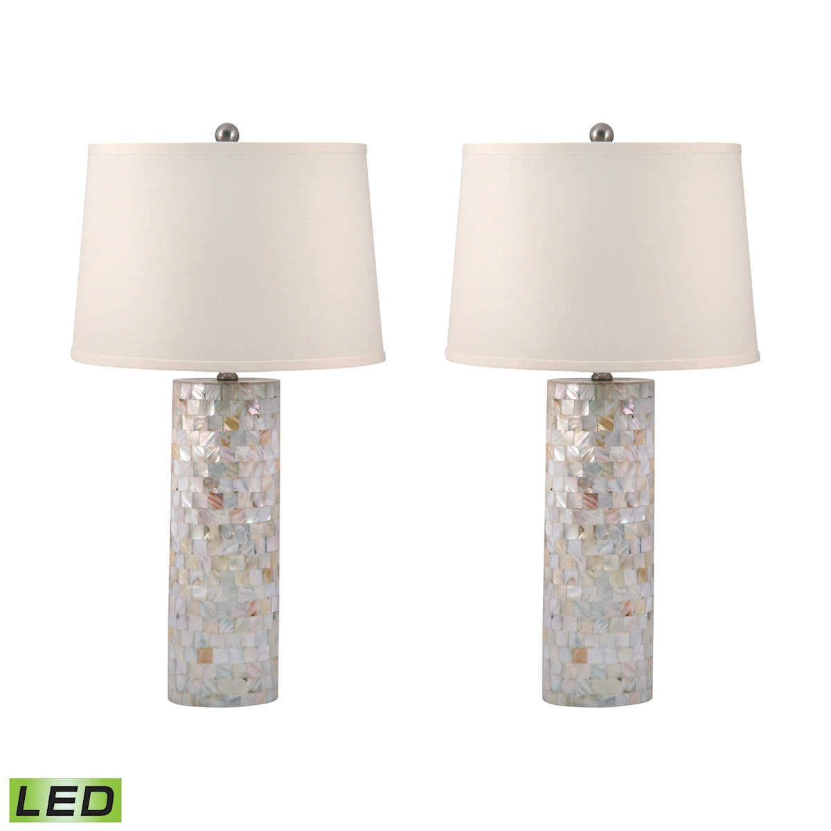 Elk 812/S2-LED Mother of Pearl 28'' High 2-Light Table Lamp - Set of 2 Natural