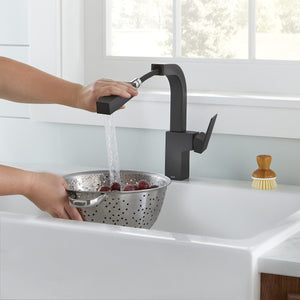 Gerber D404562BS Satin Black Mid-town Single Handle Pull-out Kitchen Faucet