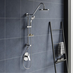 PULSE ShowerSpas 1011-III-CH Kauai III Shower System, with 8" Rain Showerhead, 5-Function Hand Shower, Adjustable Slide Bar and Soap Dish, Polished Chrome Finish