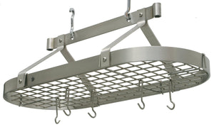 Enclume PR16BWG SS 36" Oval Ceiling Pot Rack w/ 18 Hooks SS