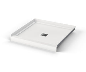 MAAX 420020-541-001-000 B3X 3636 Acrylic Alcove Shower Base with Anti-slip Bottom with Center Drain in White
