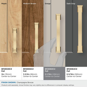 Amerock Cabinet Pull Champagne Bronze 5-1/16 in (128 mm) Center-to-Center Drawer Pull Candler Kitchen and Bath Hardware Furniture Hardware