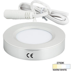 Task Lighting L-PS-FR-3BA-27 180 Lumen Pearl Series Puck Light, Brushed Aluminum 2700K Warm White