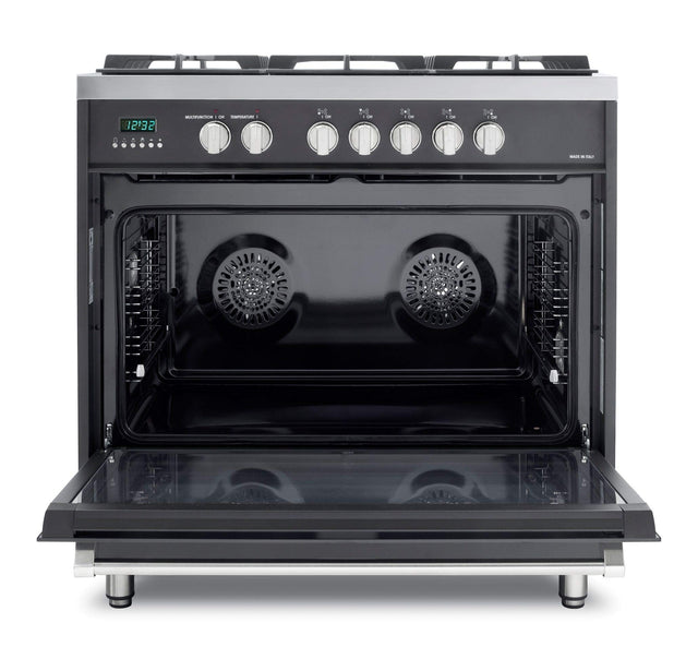 Verona VDFSGE365E Designer 36" Dual Fuel Single Oven Range - Matte Black