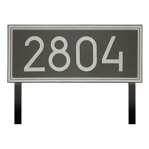 Whitehall 3906PS - Double Line Modern Font Rectangle Plaque, Estate Lawn 1-line