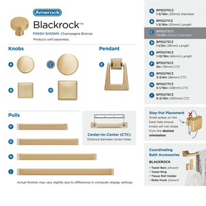 Amerock Cabinet Knob Champagne Bronze 1-5/8 inch (41 mm) Diameter Blackrock 1 Pack Drawer Knob Cabinet Hardware