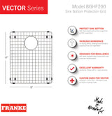 Franke BGHF200 Bottom Grid, 14.7 x 17.3 Inches, Stainless Steel
