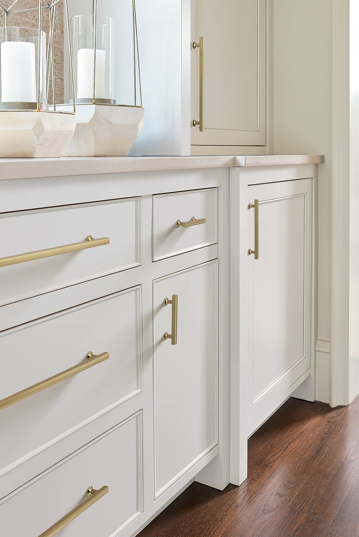 Amerock BP37104BBZ Everett 3-3/4 in (96 mm) Center-to-Center Golden Champagne Cabinet Pull Kitchen Cabinet Hardware Furniture Hardware Bathroom Drawer Handle