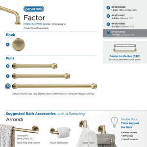 Amerock Cabinet Pull Golden Champagne 7-9/16 in (192 mm) Center-to-Center Drawer Pull Factor Kitchen and Bath Hardware Furniture Hardware