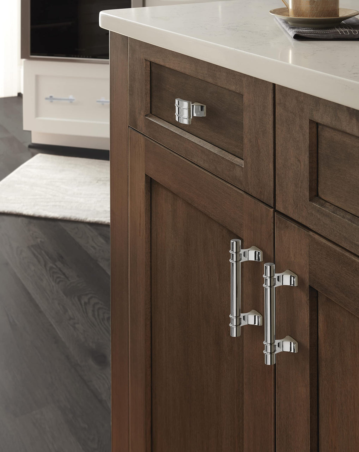 Amerock Cabinet Pull Polished Chrome 3 inch (76 mm) Center to Center Davenport 1 Pack Drawer Pull Drawer Handle Cabinet Hardware