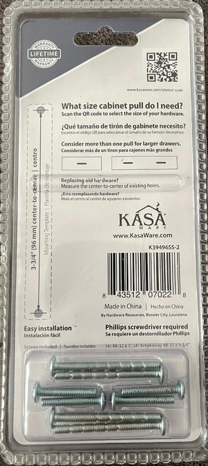 KasaWare K39496SS-2 154mm Overall Length Bar Pull, 2-pack