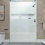 New England Home Goods 60” x 32” Four-Piece Direct-to-Stud Alcove Tub Surround with Left-Drain Hole Soaking Bathtub Combo in White