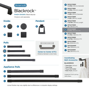 Amerock Cabinet Pull Black Bronze 3-3/4 inch (96 mm) Center to Center Blackrock 1 Pack Drawer Pull Drawer Handle Cabinet Hardware
