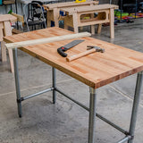 John Boos JNB09 High-Quality Maple Wood Top Work Table with Galvanized Steel Base, 60 x 30 1.5-Inches
