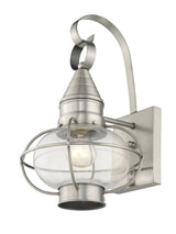 Livex Lighting 26901-91 Transitional One Light Outdoor Wall Lantern from Newburyport Collection in Pwt, Nckl, B/S, Slvr. Finish, Brushed Nickel