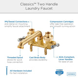 Gerber G0049530 Rough Brass Classics Two Handle Clamp On Laundry Faucet W/ I...