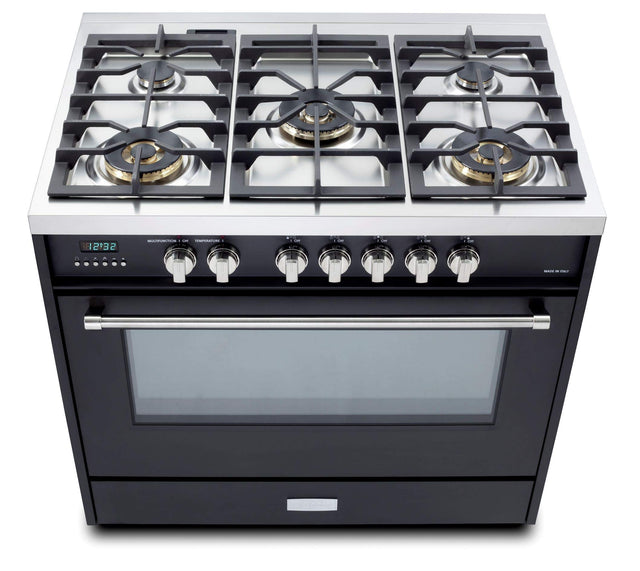 Verona VDFSGE365E Designer 36" Dual Fuel Single Oven Range - Matte Black