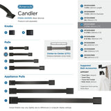 Amerock Cabinet Pull Black Bronze 3-3/4 inch (96 mm) Center to Center Candler 1 Pack Drawer Pull Drawer Handle Cabinet Hardware
