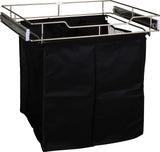 Hardware Resources POHS-18SN Satin Nickel 18" Deep Pullout Canvas Hamper with Removable Laundry Bag
