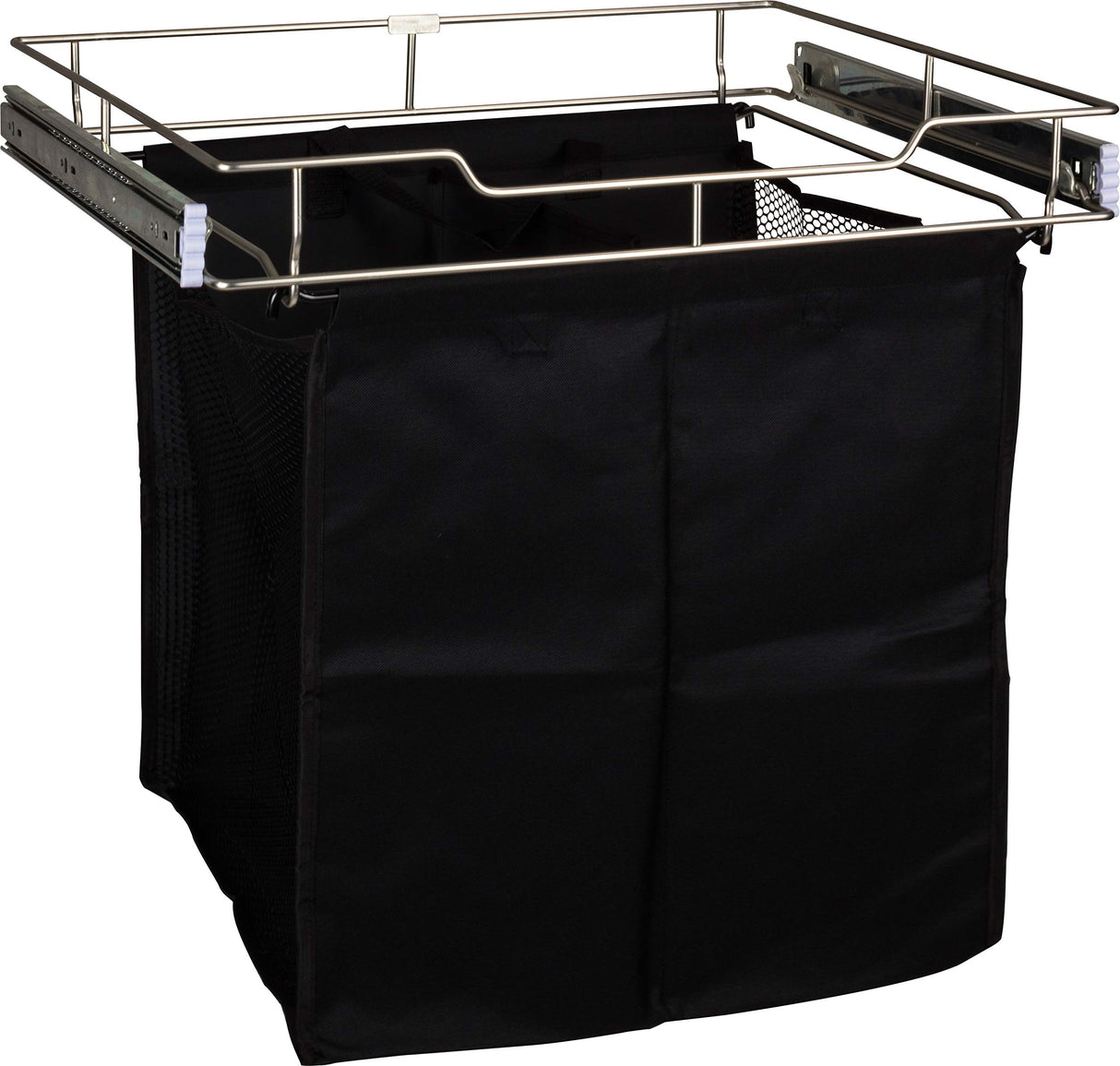 Hardware Resources POHS-18PC Chrome 18" Deep Pullout Canvas Hamper with Removable Laundry Bag