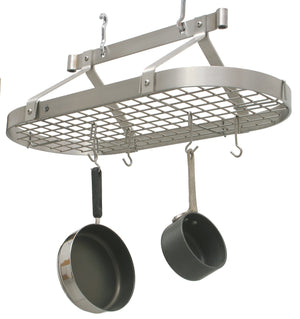 Enclume PR16BWG SS 36" Oval Ceiling Pot Rack w/ 18 Hooks SS