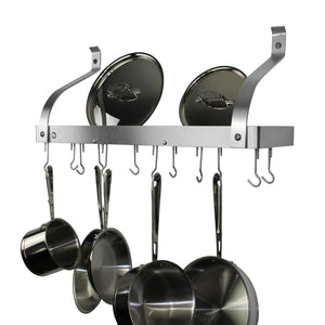 Enclume PR8BC-24 SS 24" Bookshelf Rack w/Curved Arms & 12 Hooks SS