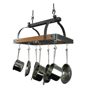Enclume SPR2-30 HS TW Signature 30" Rectangle Ceiling Pot Rack w/ 24 Hooks HS/Tigerwood