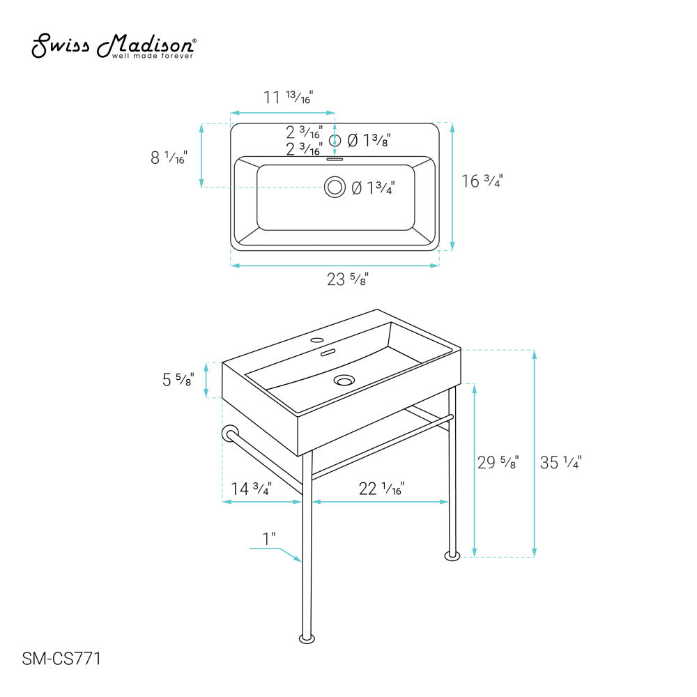 Claire 24 Console Sink