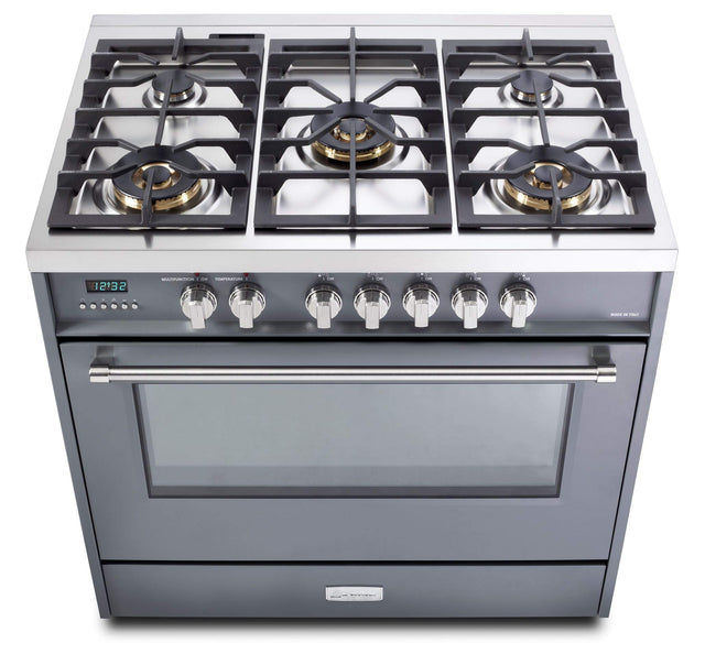 Verona VDFSGE365SG Designer 36" Dual Fuel Single Oven Range - Slate Gray