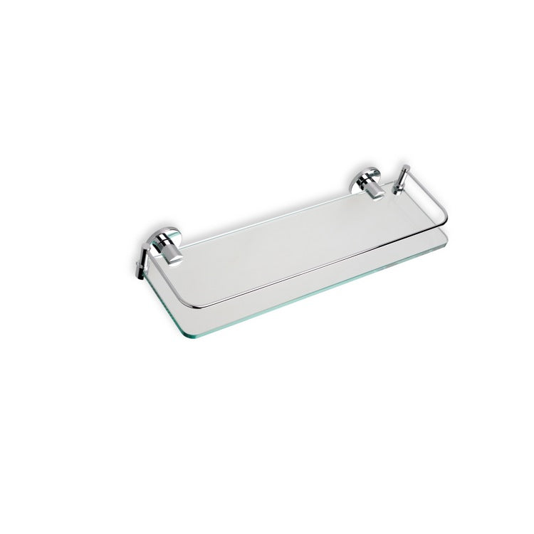 Chrome Clear Glass Bathroom Shelf