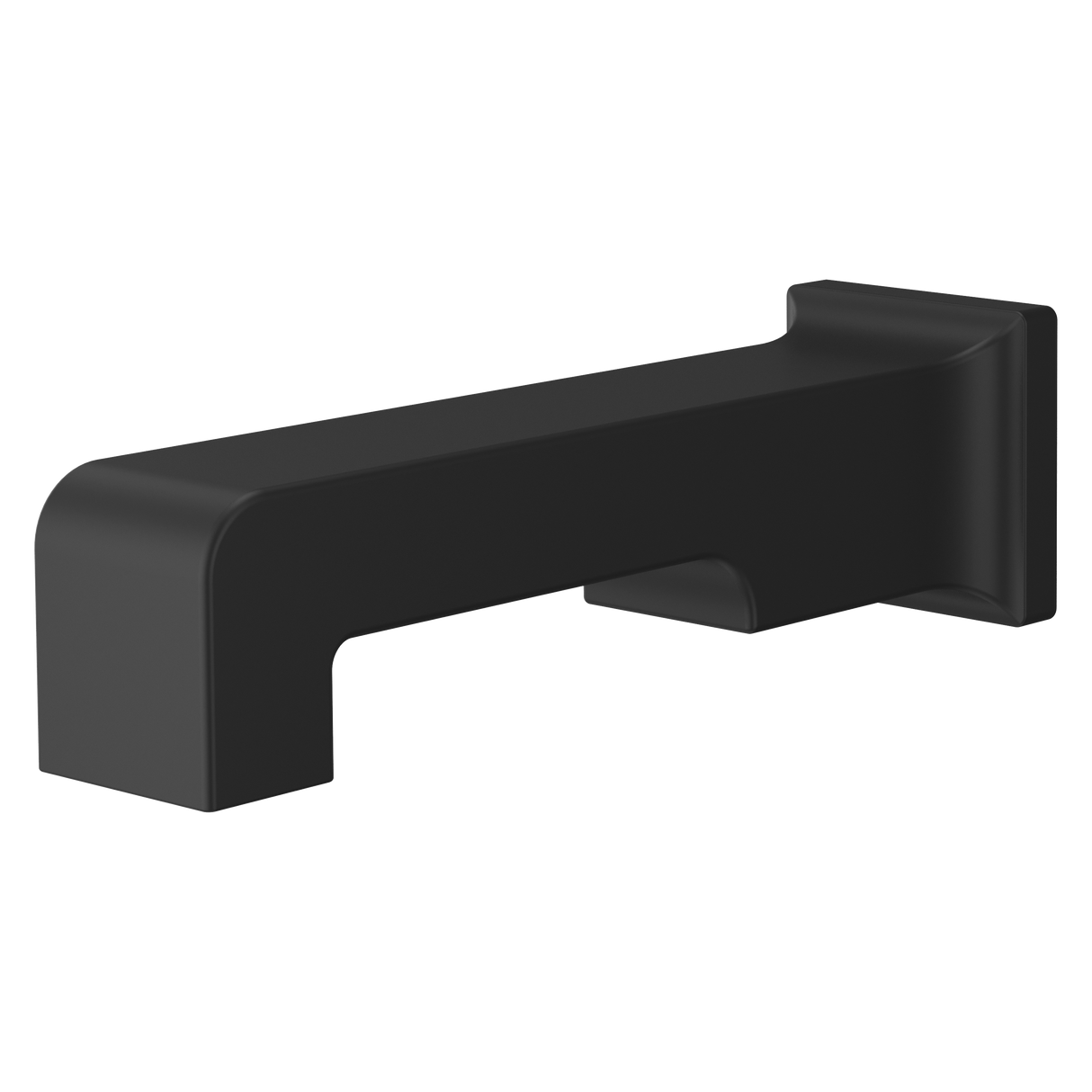 Modern Square Non-Diverting Tub Spout in Matte Black