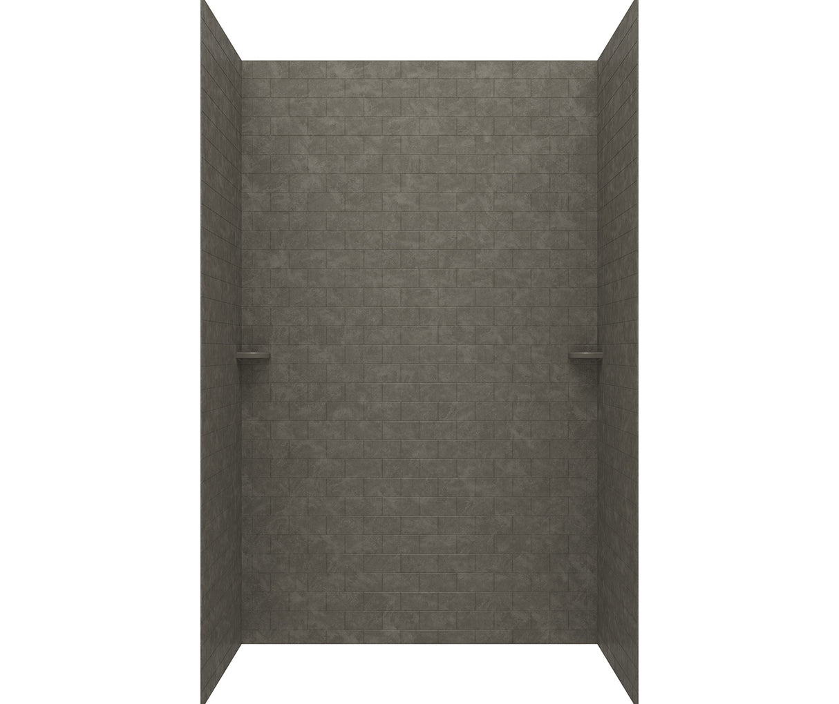 Swanstone STMK96-3662 36 x 62 x 96 Swanstone Classic Subway Tile Glue up Shower Wall Kit in Charcoal Gray STMK963662.209