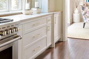 Amerock Cabinet Pull Golden Champagne 3-3/4 in (96 mm) Center-to-Center Drawer Pull Caliber Kitchen and Bath Hardware Furniture Hardware