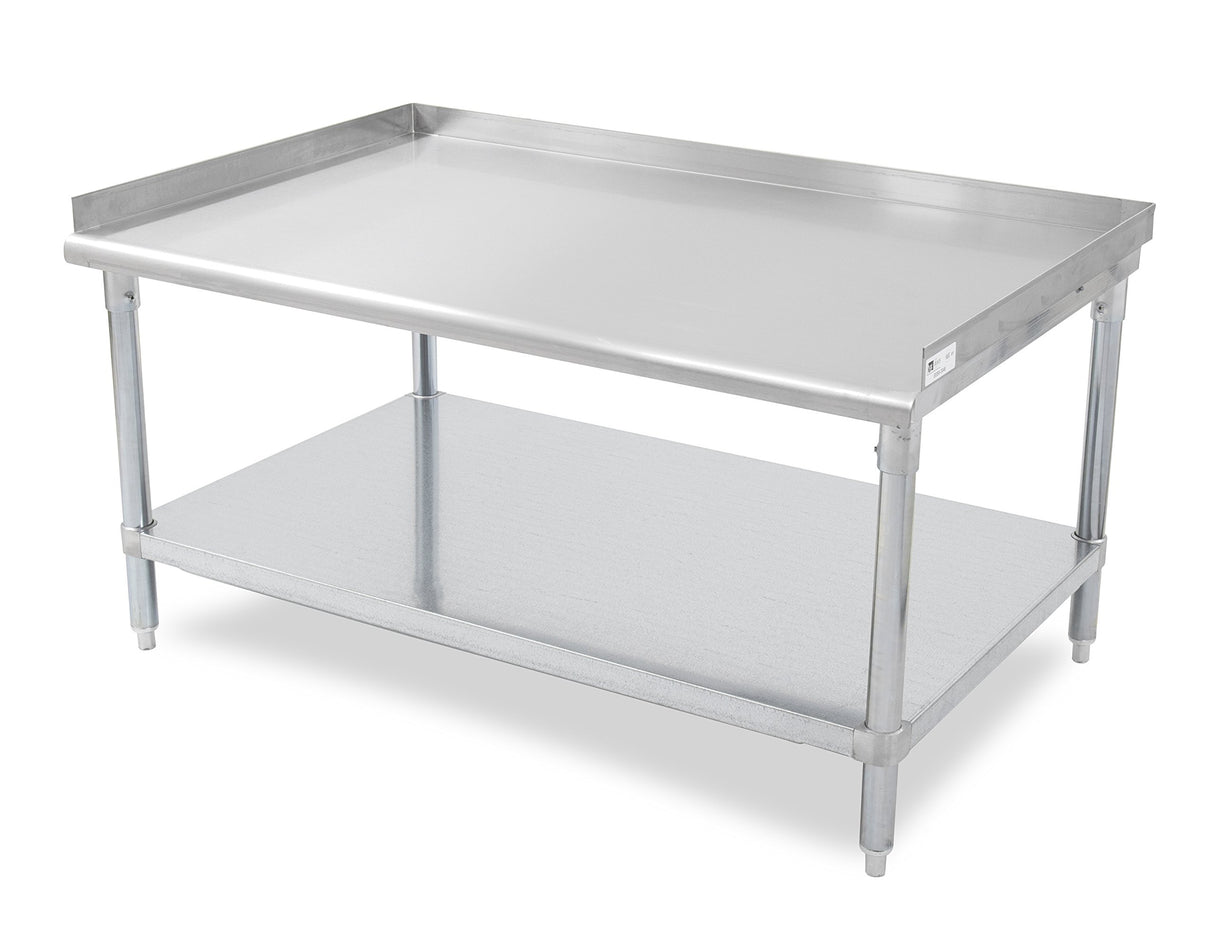 John Boos EES8-3018 E Series Stainless Steel 430 Equipment Stand with 1.5 inch Rear and Side Risers, Adjustable Galvanized Undershelf, 18" Length x 30" Width