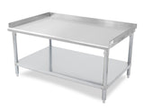 John Boos EES8-3024 E Series Stainless Steel 430 Equipment Stand with 1.5 inch Rear and Side Risers, Adjustable Galvanized Undershelf, 24" Length x 30" Width