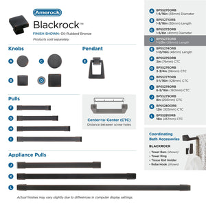 Amerock Cabinet Knob Oil Rubbed Bronze 1-1/2 inch (38 mm) Length Blackrock 1 Pack Drawer Knob Cabinet Hardware