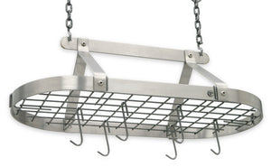 Enclume DR4 SS Classic Oval Ceiling Pot Rack w/ 12 Hooks SS