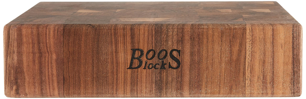 John Boos WAL-CCB121203 Block Classic Reversible Walnut Wood End Grain Chopping Block, 12 Inches x 3 12X12X3 WAL-END GR-REV-GRIPS